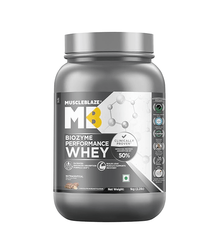 MuscleBlaze Biozyme Performance WHEY PROTEIN Powder 1KG