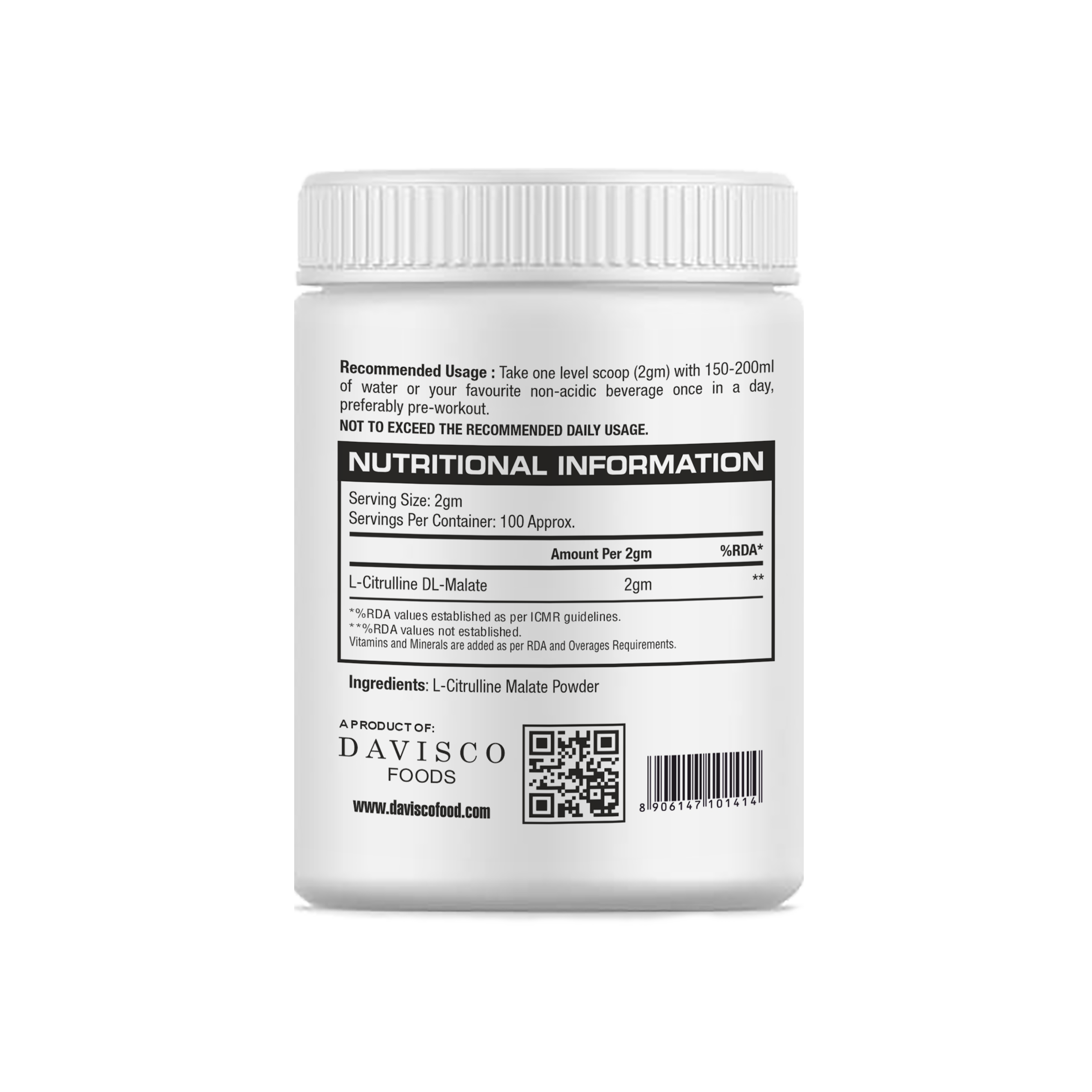 DAVISCO CITRULINE 100 SERVING 200 GM view 2
