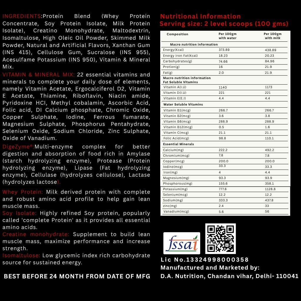 PAN ANABOLIC MASS GAINER 3KG view 5
