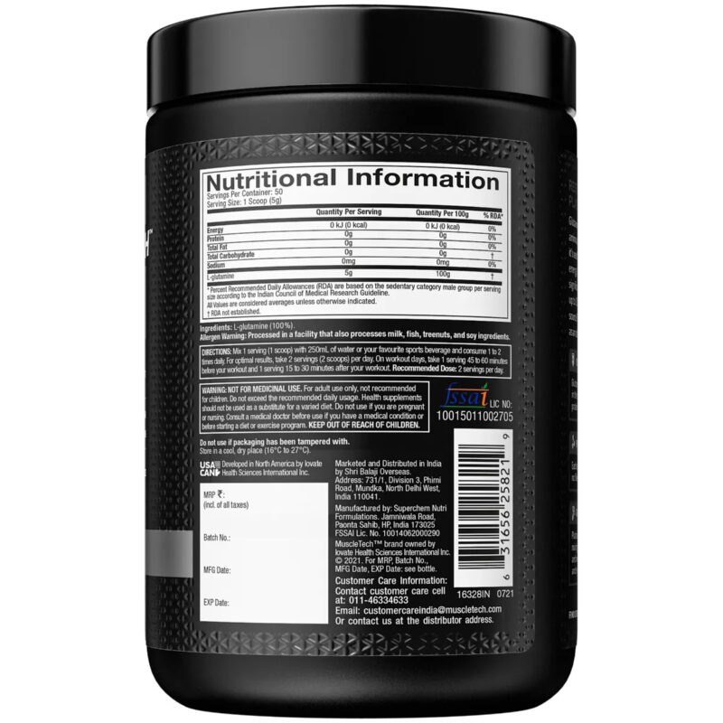 Muscletech PLATINUM GLUTAMINE 50 Serving’s  view 2