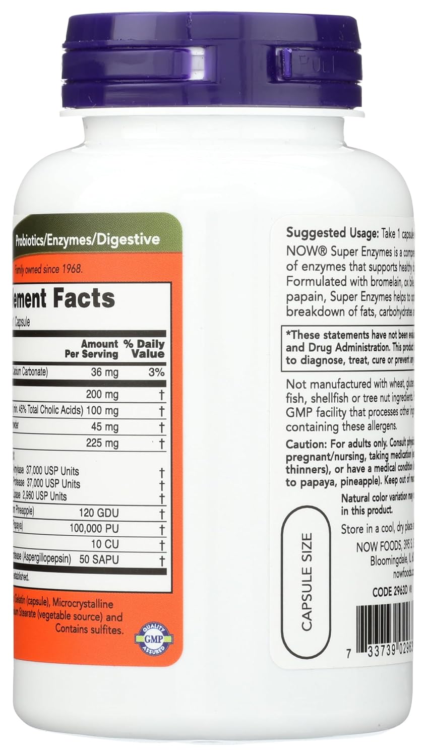 NOW SUPER ENZYMES 90 CAP view 2