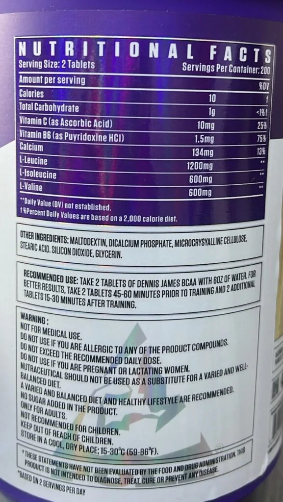 Dennis James BCAA 4800 Mg view 4