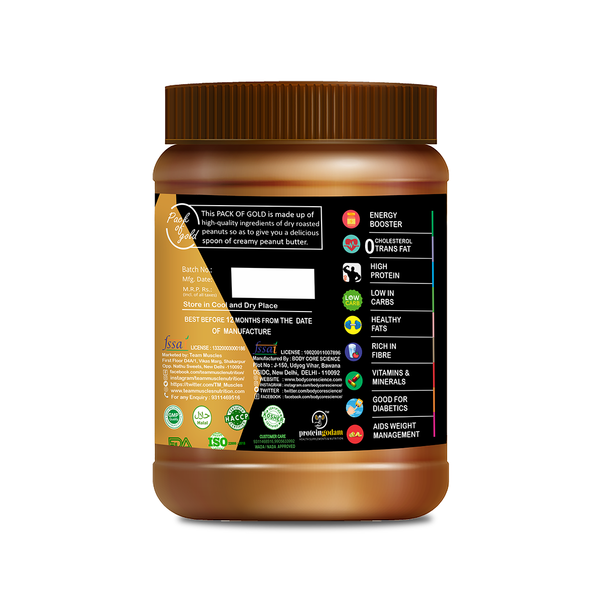 MUSCLE CORE PEANUT BUTTER 1 KG