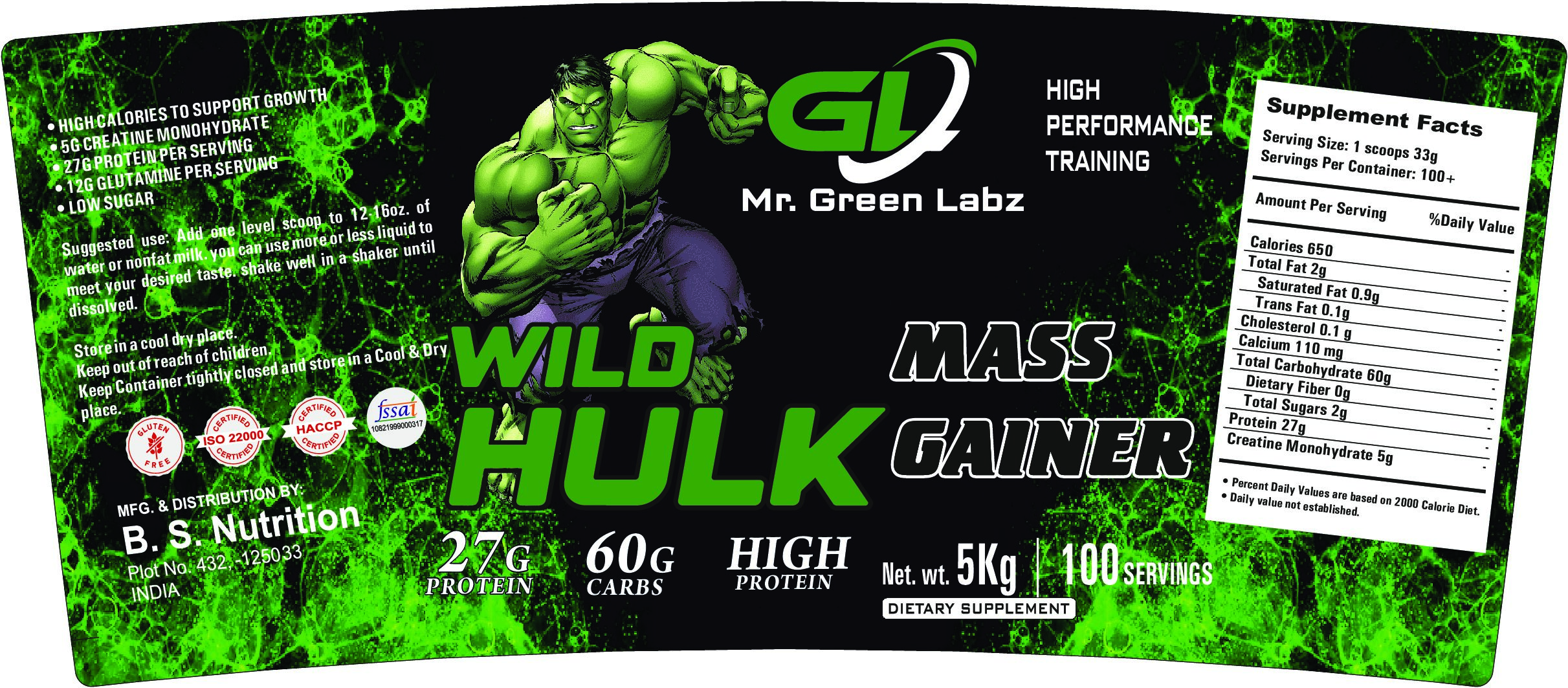 MUSCLE CORE HULK MASS GAINER 5 KG