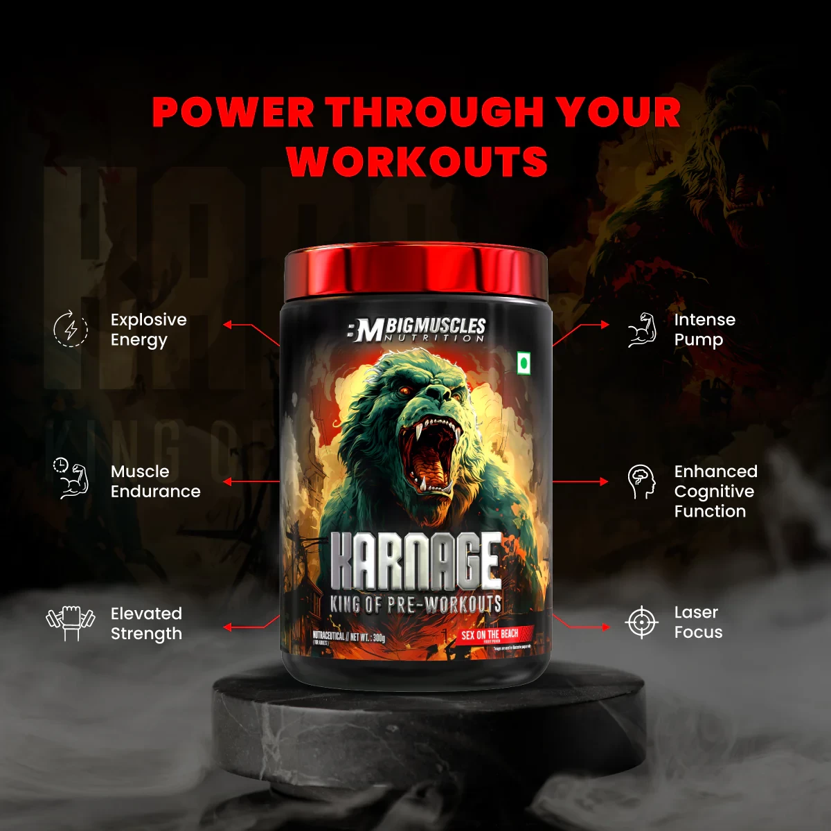 BIG MUSCLE KARNAGE PRE 60 SER. 300 GM view 2